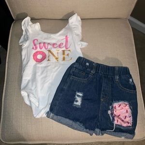 Baby girl One Year birthday outfit